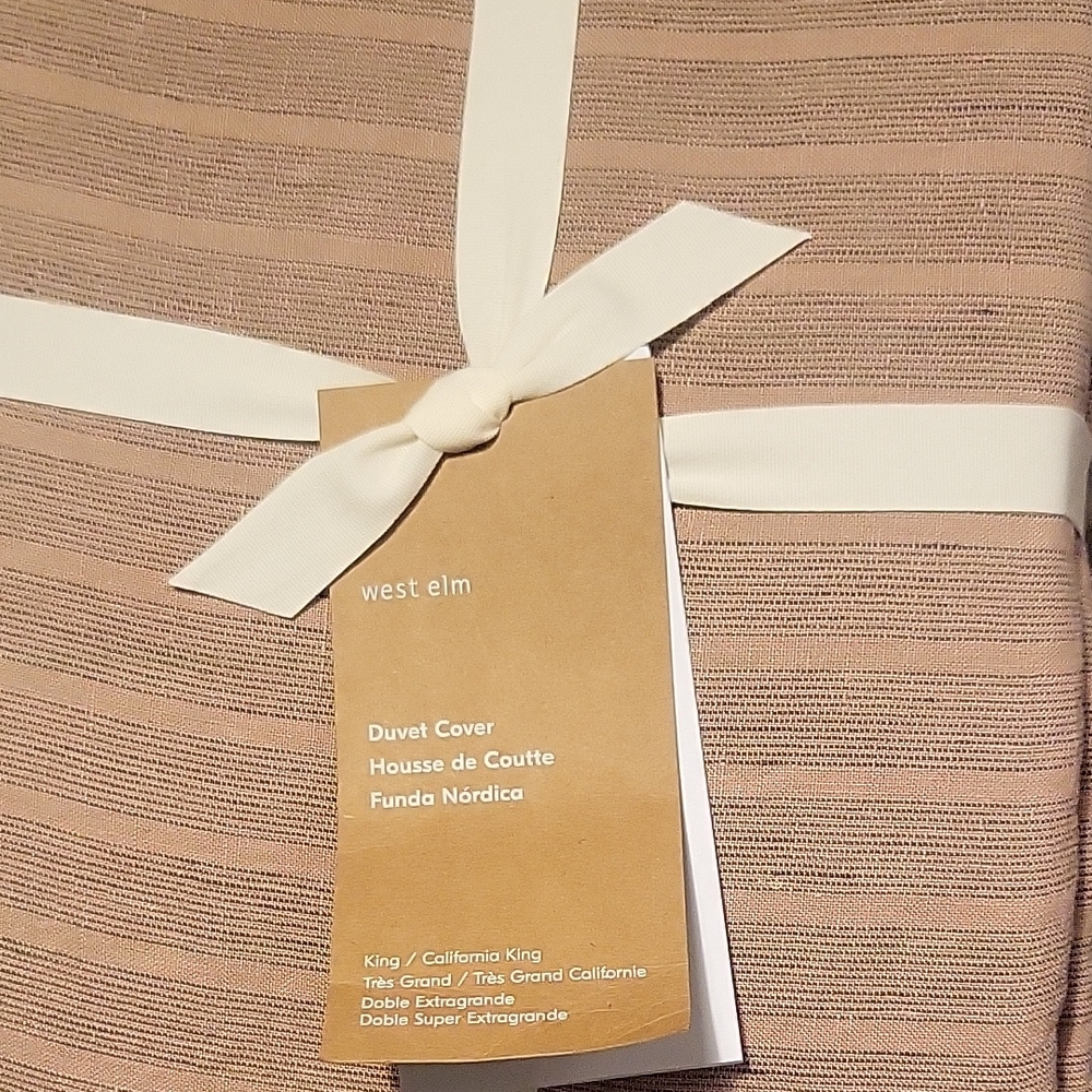 West Elm Linen Stripe Duvet Cover King/Cal King